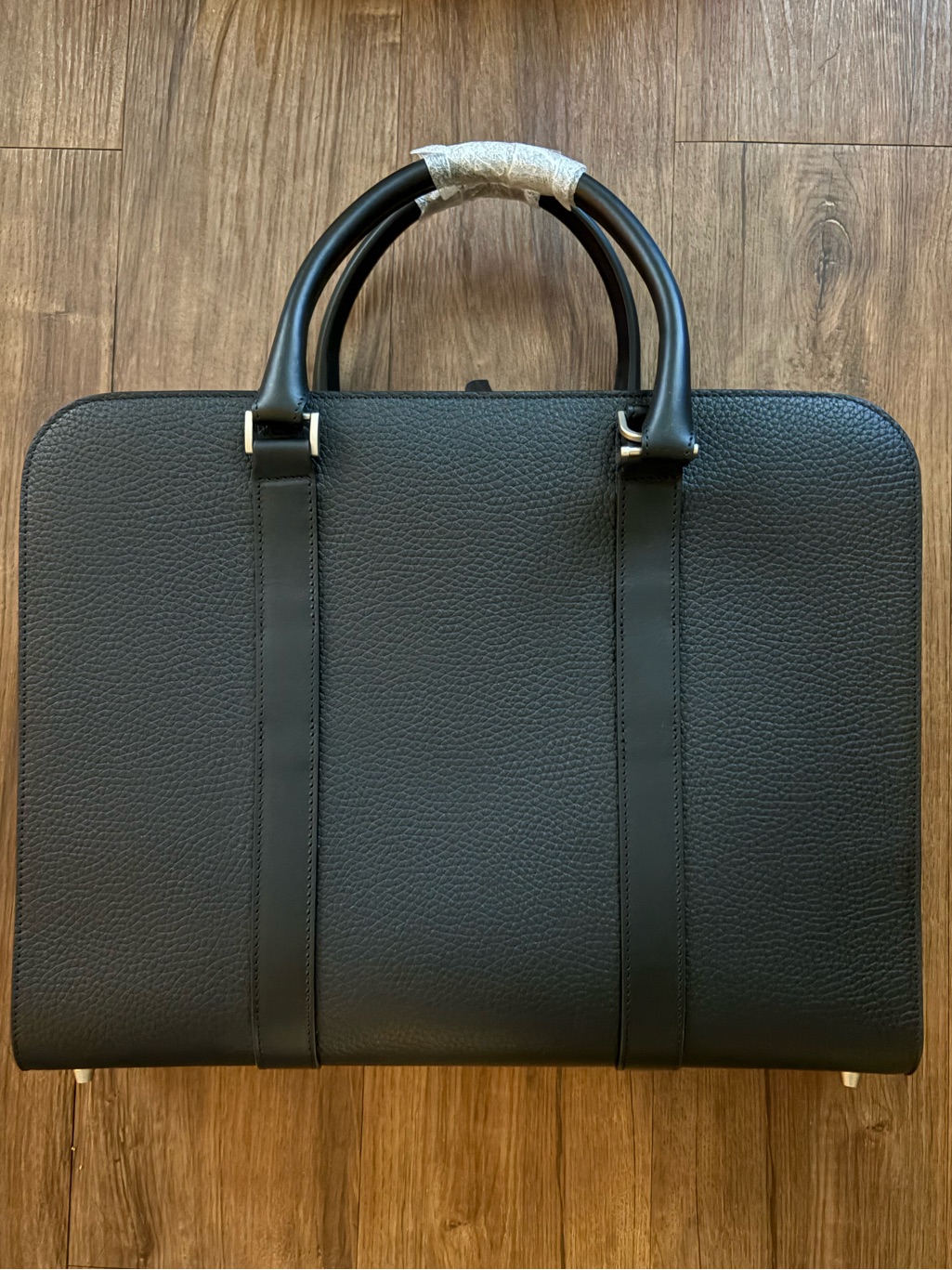 Authentic New With Tags Carl Friedrik Palissy Briefcase, Grained Leather Black — image 5 of 7